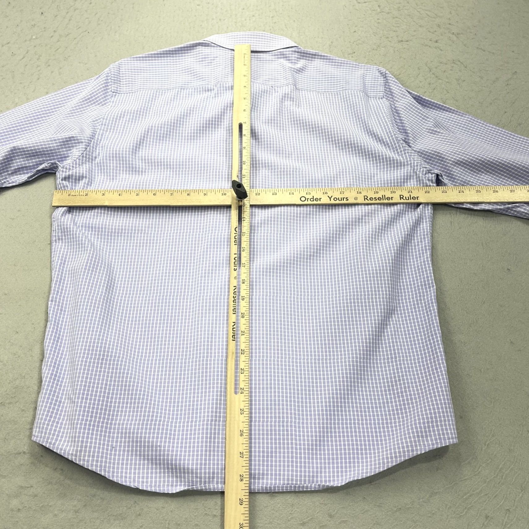 UNTUCKit UNTUCKit Shirt Mens L Purple White Check 100% Cotton Casual Office Work Prep Size US L / EU 52-54 / 3 - 7 Thumbnail