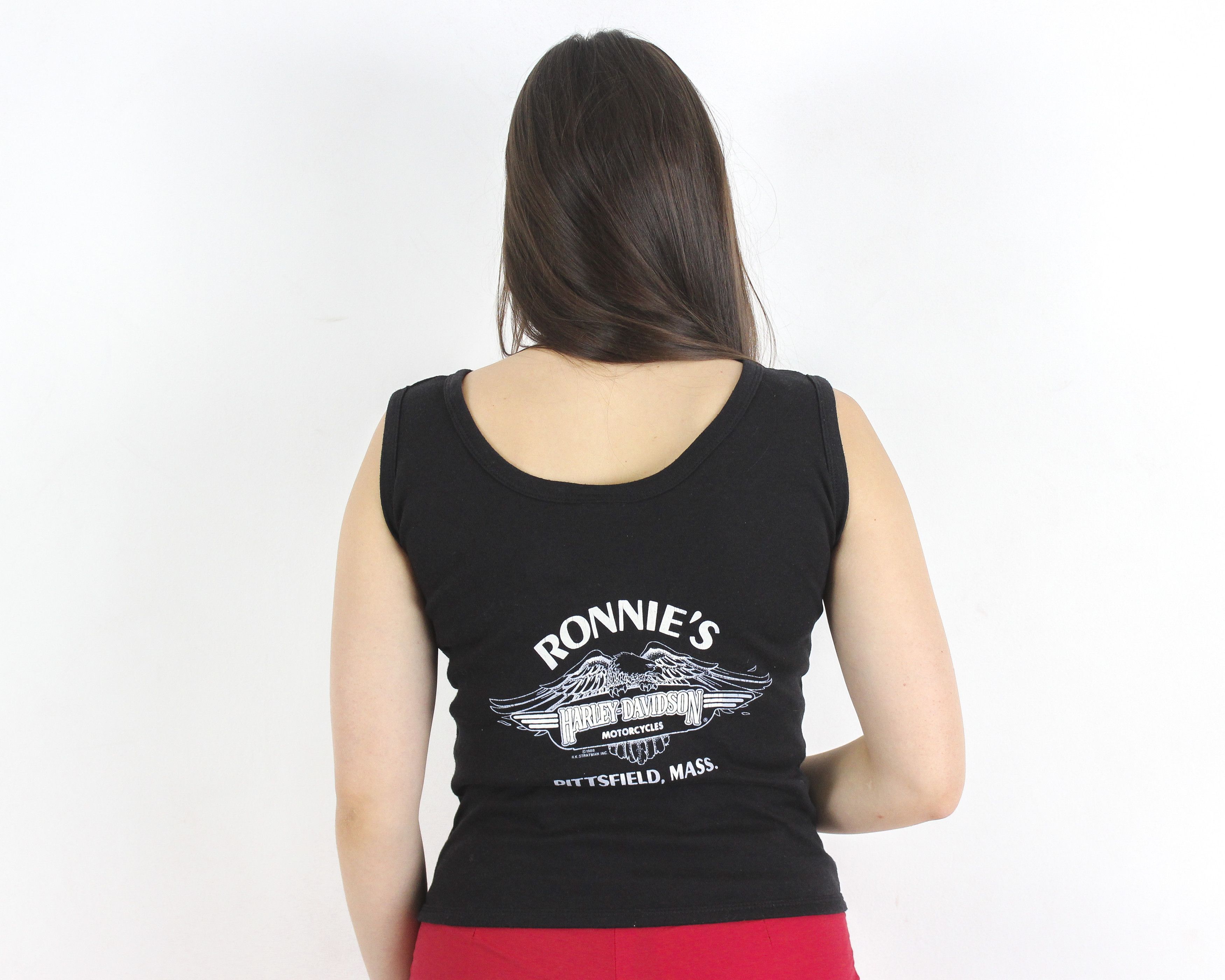 Harley Davidson × Vintage Graphic Print T-Shirt Snap Up Blouse Sleeveless Cotton Tank Size M / US 6-8 / IT 42-44 - 4 Thumbnail