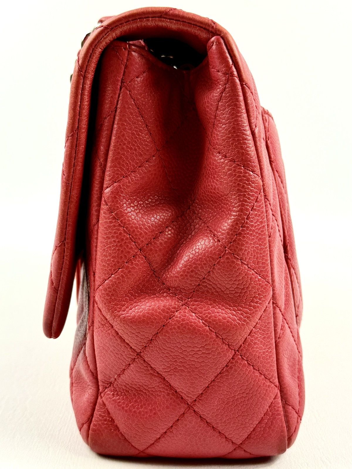Chanel Chanel - Karl - 2008 - Raspberry Red - Caviar - Jumbo - Flap Size ONE SIZE - 11 Thumbnail