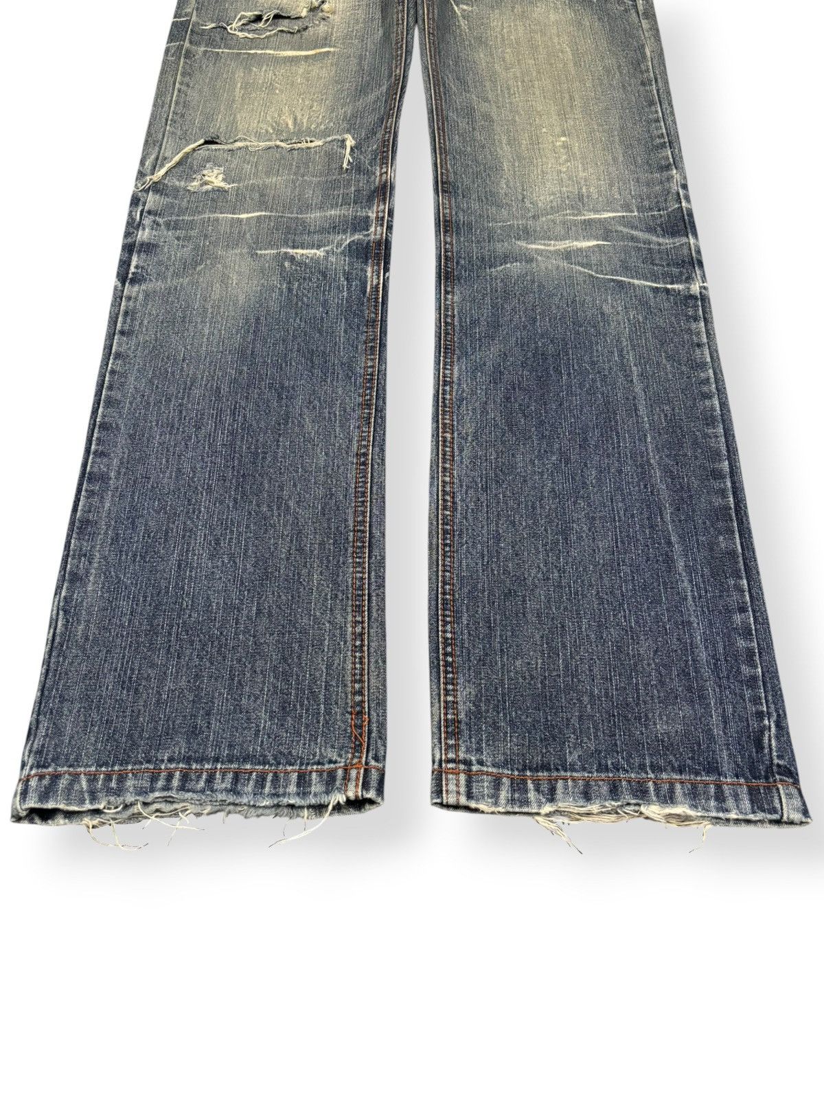 14th Addiction Vintage Lowbox Whiskers Mud Wash Distressed Grunge Jeans Size US 30 / EU 46 - 5 Thumbnail