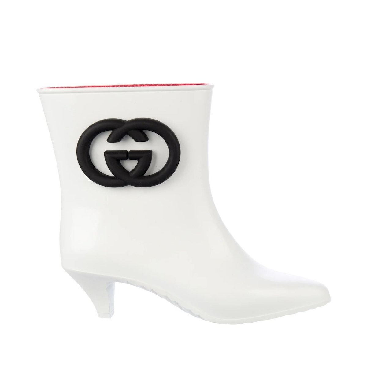 Gucci Gucci Rubber ankle Rain Boot Interlocking G White Black 37 Size US 7 / IT 37 - 1 Thumbnail