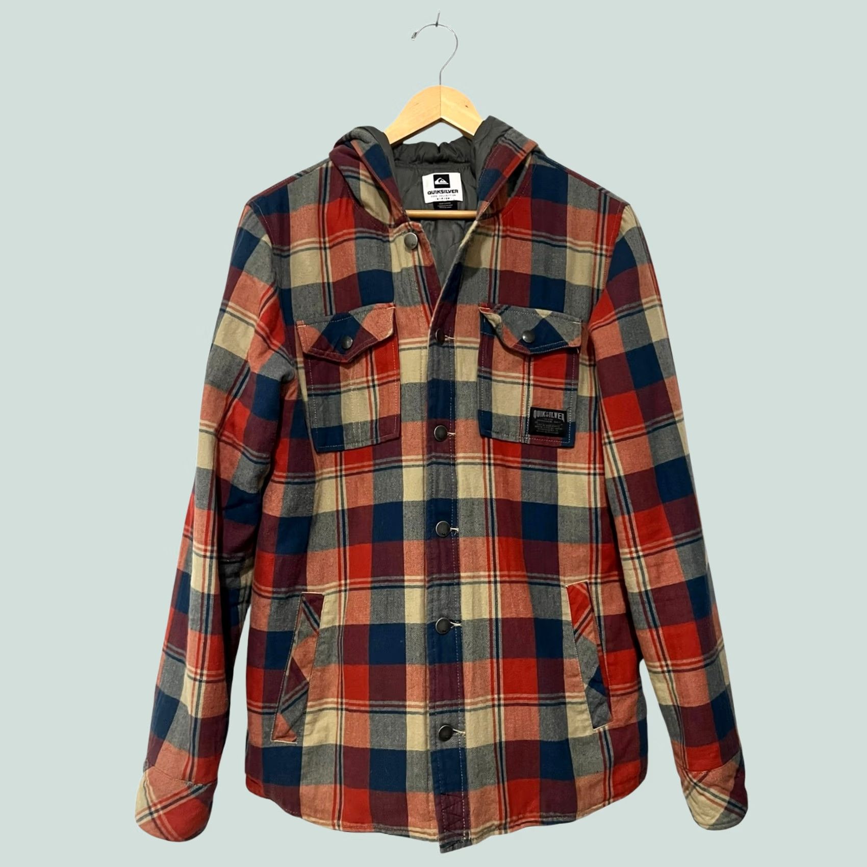 Quiksilver Quicksilver Plaid Flannel Hoodie Jacket Cotton Quilted Liner Skate Mens Size S Size US S / EU 44-46 / 1 - 1 Thumbnail