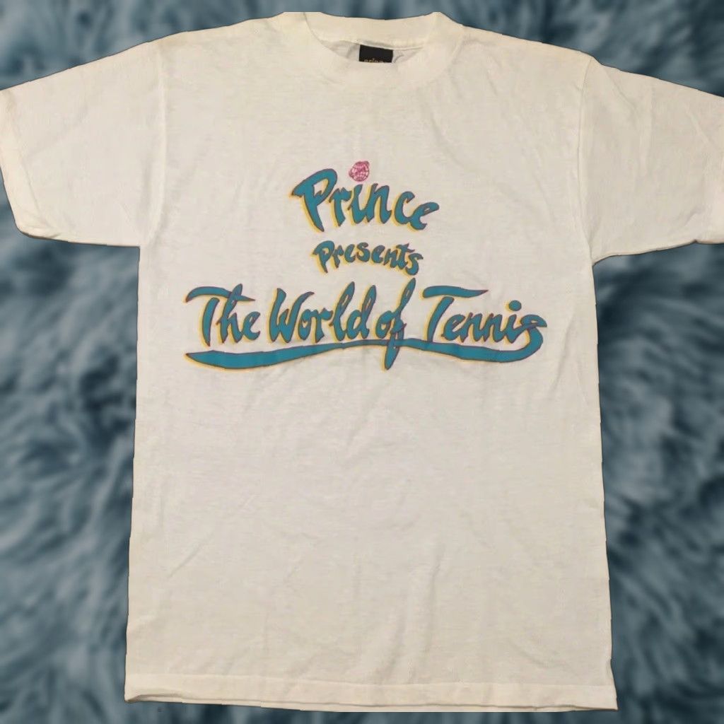Prince VINTAGE Prince World Of Tennis Shirt S USA Abstract Grunge Track Sport 80s 90s White Men T-Shirt Size US S / EU 44-46 / 1 - 1 Thumbnail
