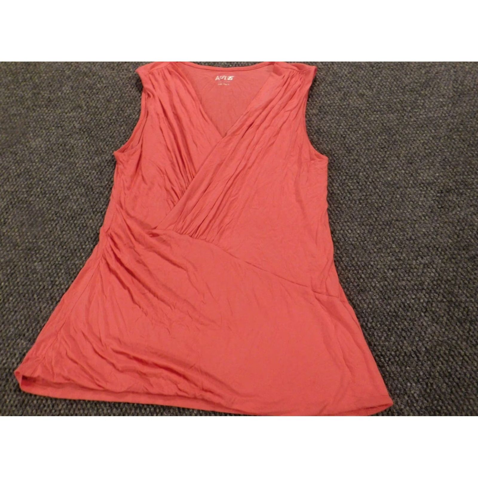 Apt. 9 Apt 9 Blouse Shirt Womens L Pink Cap Sleeve V-Neck Pullover Stretch Casual Regular Size L / US 10 / IT 46 - 2 Thumbnail