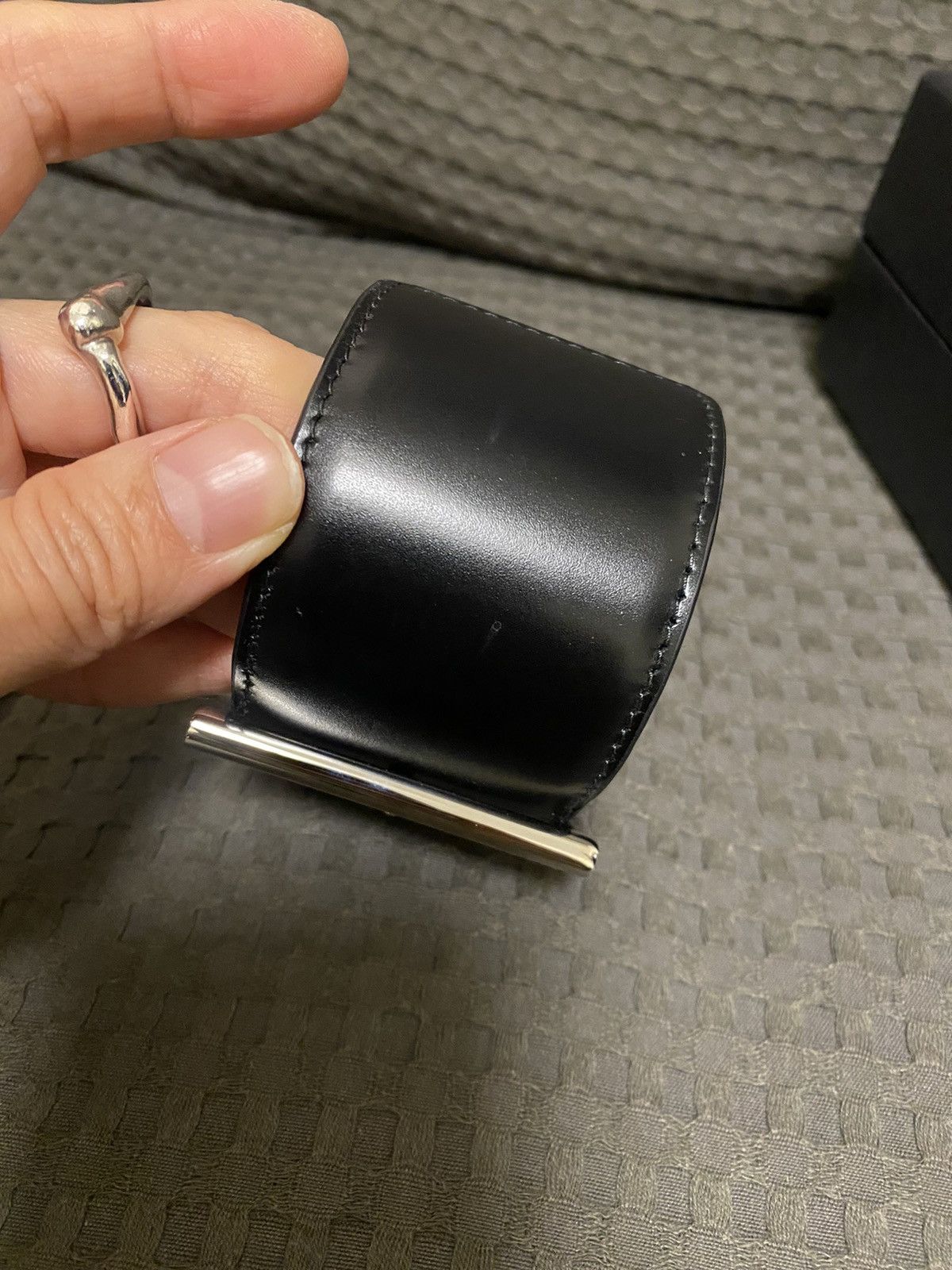 Prada × Raf Simons 🔺Prada 🔺black leather bangle Size ONE SIZE - 6 Thumbnail