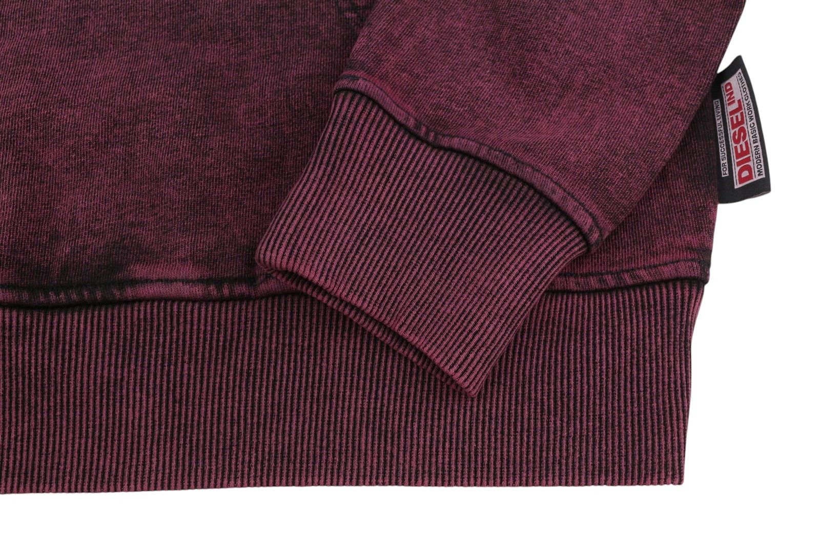 Diesel S-GINN-HOOD-E1 M Burgundy Distress Hoodie 41048 Size US M / EU 48-50 / 2 - 11 Thumbnail