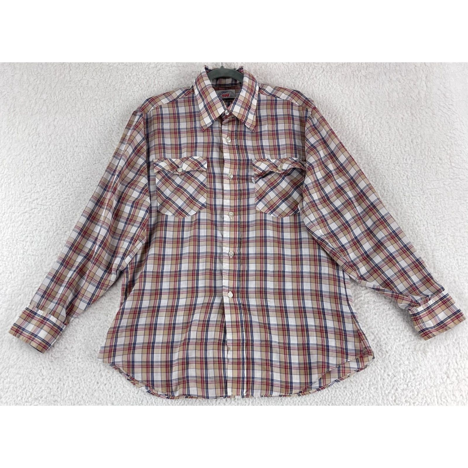 Levi's Levi's Plaid Button-Up Long Sleeve Shirt Mens L Blue VTG Casual Lightweight Cotton 90s Western Regular Size US L / EU 52-54 / 3 - 2 Thumbnail
