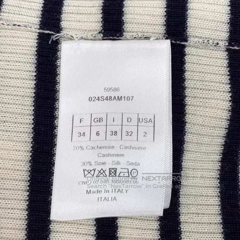 Dior Dior Color-blocked striped bee embroidery cashmere round-n Size XXS / US 00 / IT 34 - 7 Thumbnail