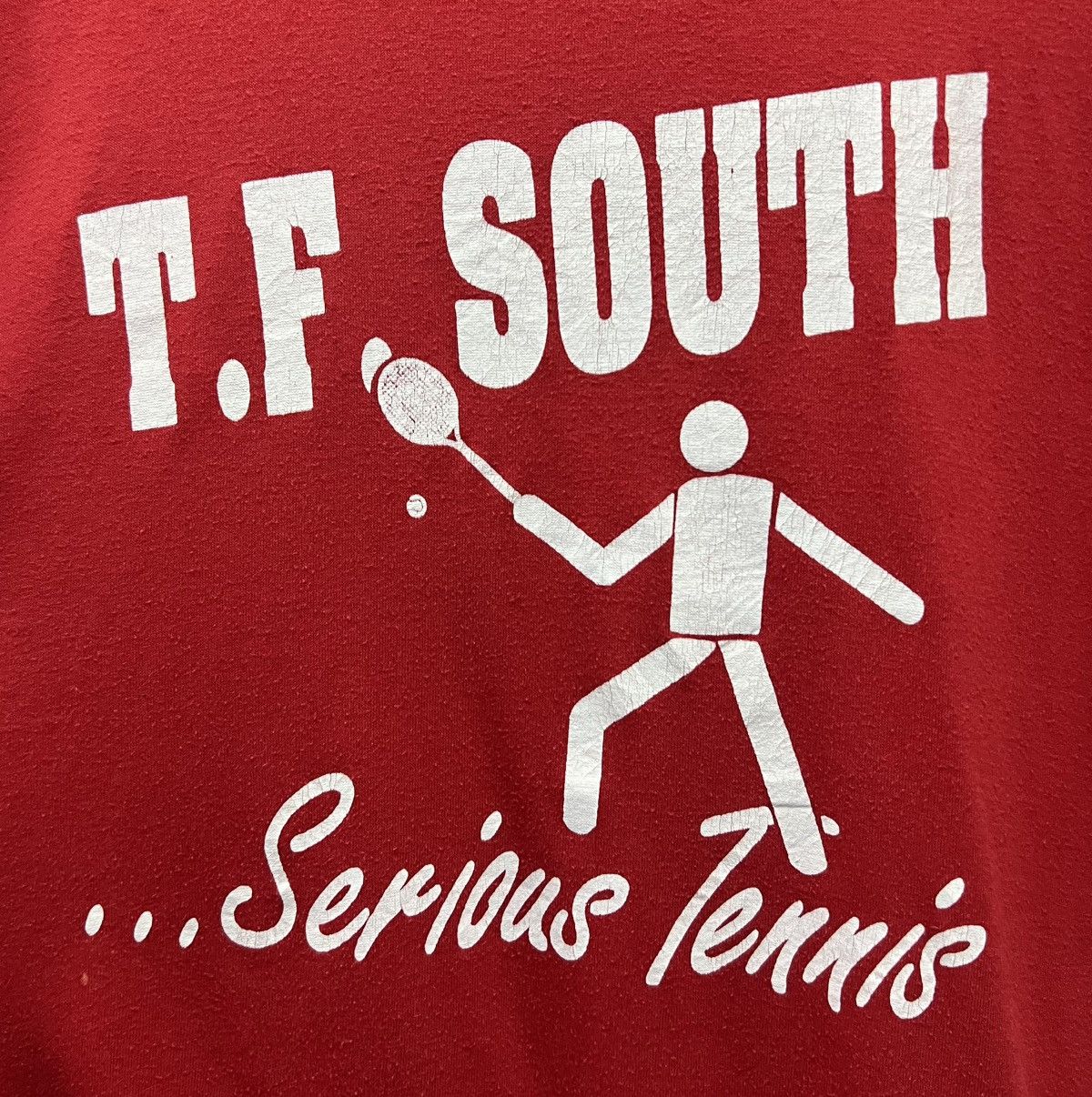 Russell Athletic × Vintage VINTAGE RUSSELL ATHLETIC T.F SOUTH SERIOUS TENNIS TEE SHIRT Size US L / EU 52-54 / 3 - 3 Thumbnail