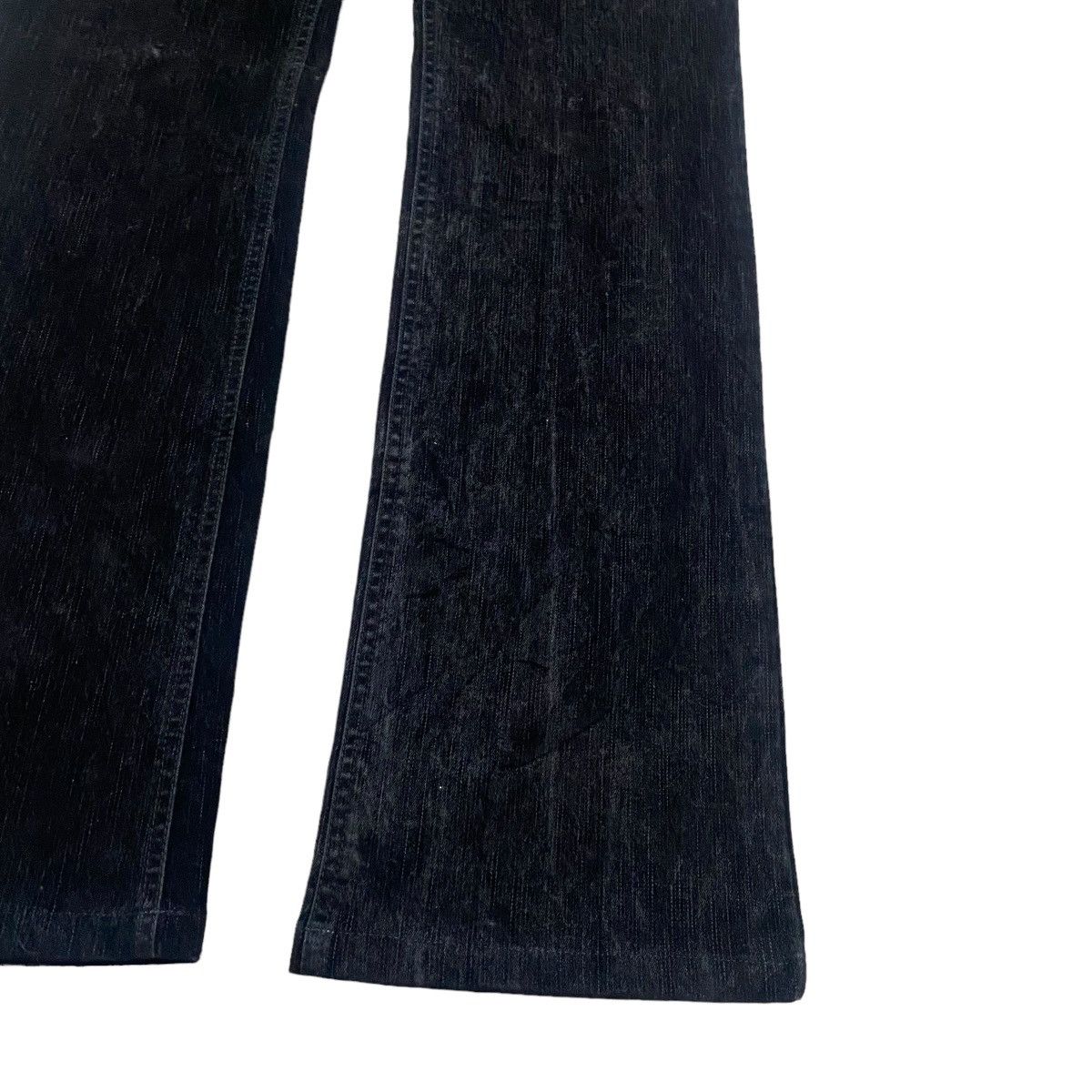 Katharine Hamnett London HAMNETT Black Velvet Cotton Flare Pants Size US 30 / EU 46 - 8 Thumbnail