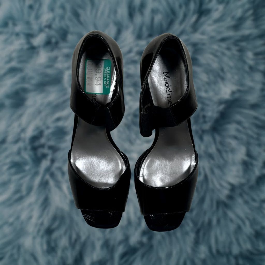 Vintage Madeline Slingback Heel Women Black Leather 7.5 Size US 8 / IT 38 - 1 Thumbnail