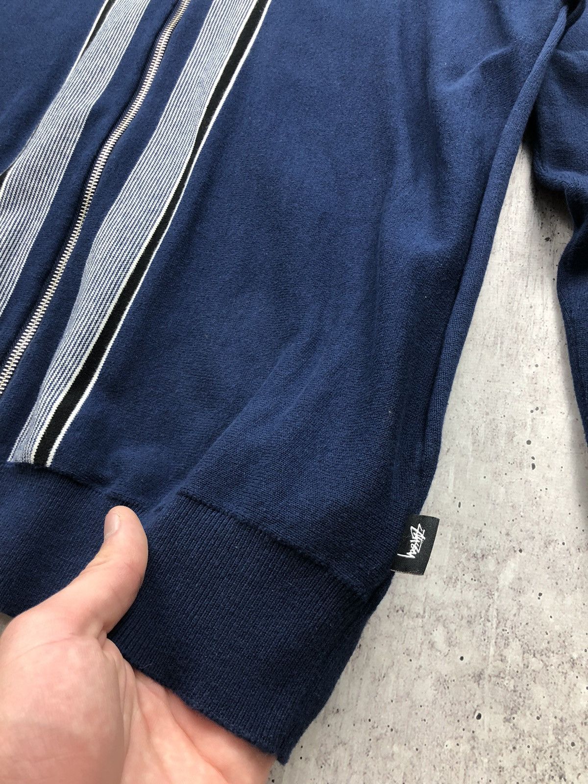 Stussy Stussy Full Zip LS Knit Polo Size US XL / EU 56 / 4 - 6 Thumbnail