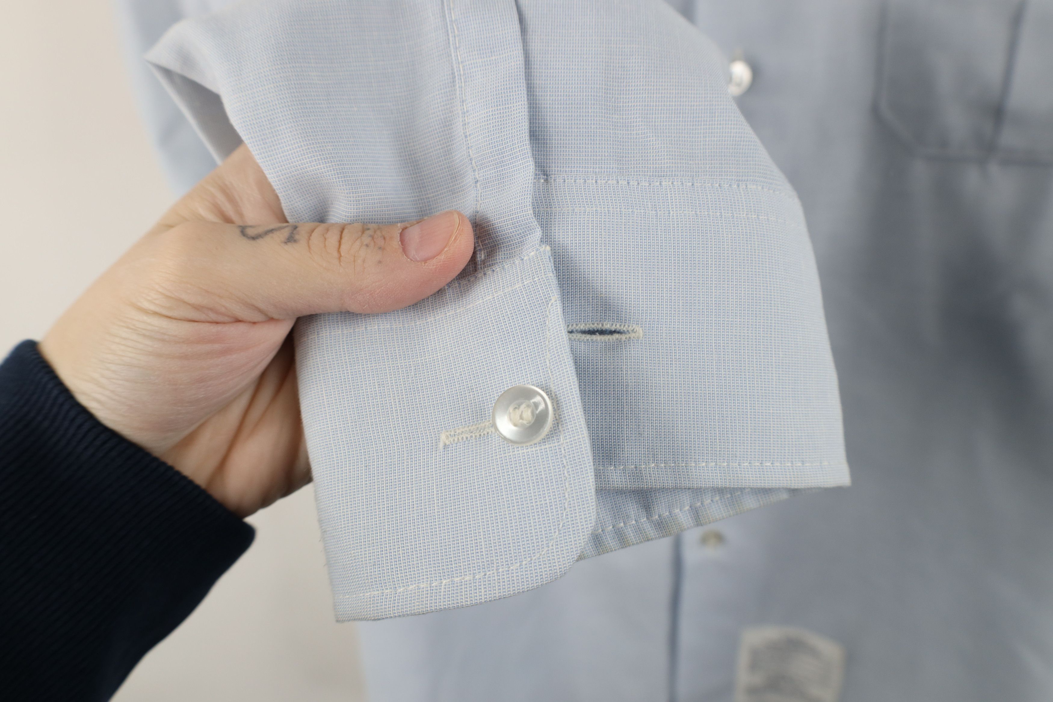 Vintage Vintage 80s USAF Safari Bush Collared Button Shirt Blue USA Size US L / EU 52-54 / 3 - 8 Thumbnail