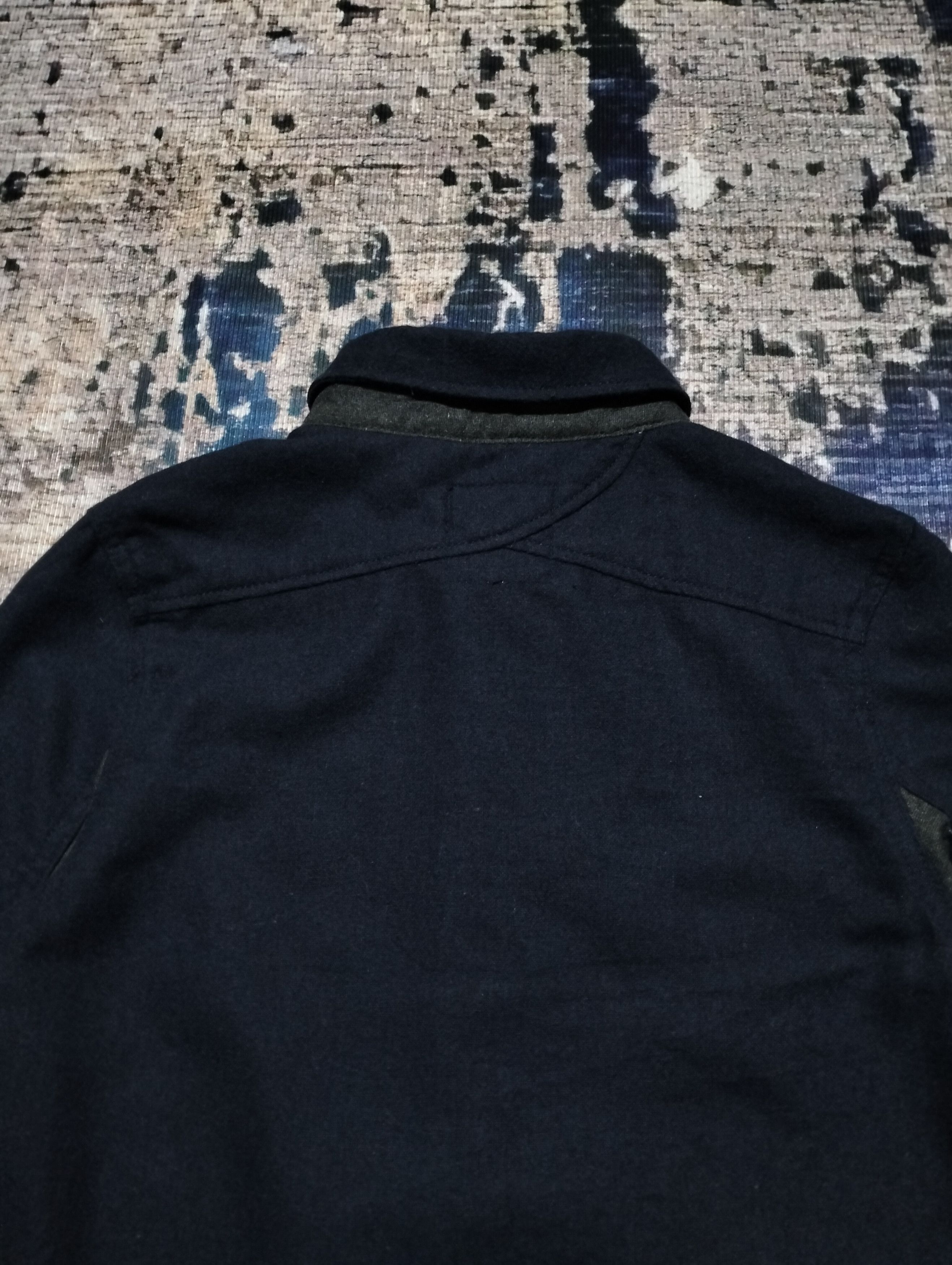 Japanese Brand Clip.Tab Marine Peche Wool Shirt Button Down Leather Part Size US S / EU 44-46 / 1 - 7 Thumbnail