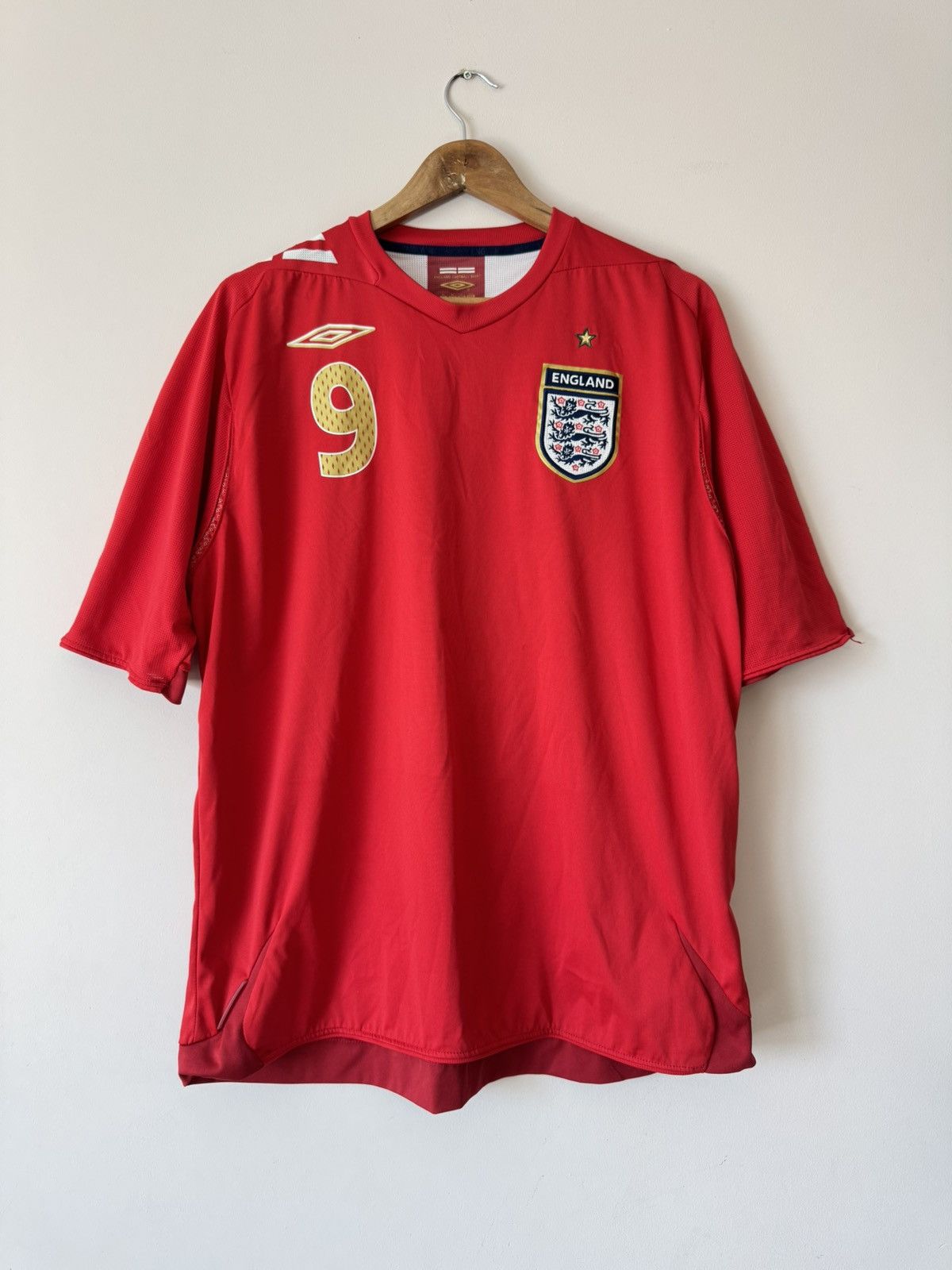 Umbro Rooney #9 England 2006-2007 Vintage Soccer Jersey Football Size US XL / EU 56 / 4 - 2 Thumbnail