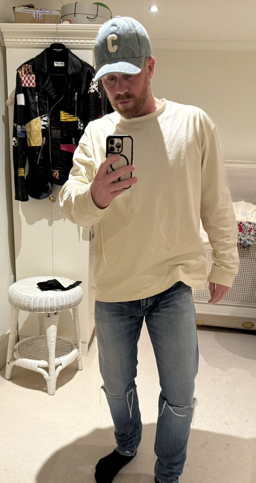 Saint Laurent Paris SS16 Saint Laurent D10 knee rip jeans Hedi 33 grail slim Size US 33 - 5 Thumbnail