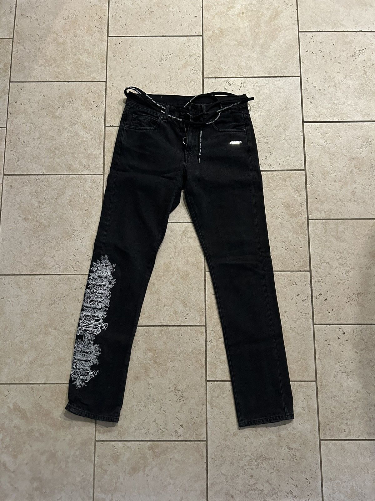 Off White Off White Skinny Jeans Embroidered Grailed