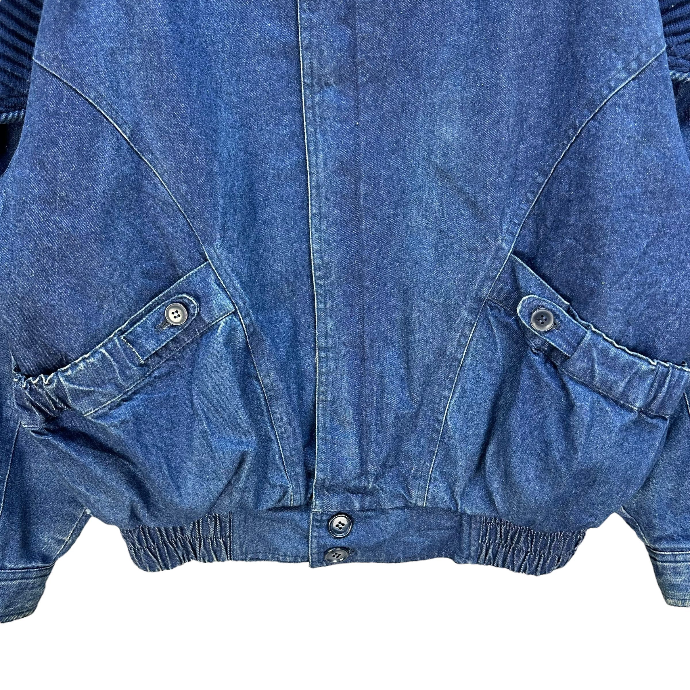 Japanese Brand 90's RVX Blue Denim Jacket Free Size Nice Design #1497-A62 Size US L / EU 52-54 / 3 - 3 Thumbnail
