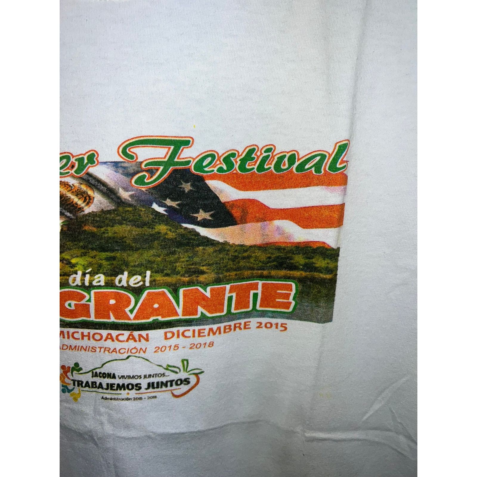 Vintage Primer Festival Shirt Del Dia Del Migrante White Tee Medium Size US M / EU 48-50 / 2 - 4 Thumbnail
