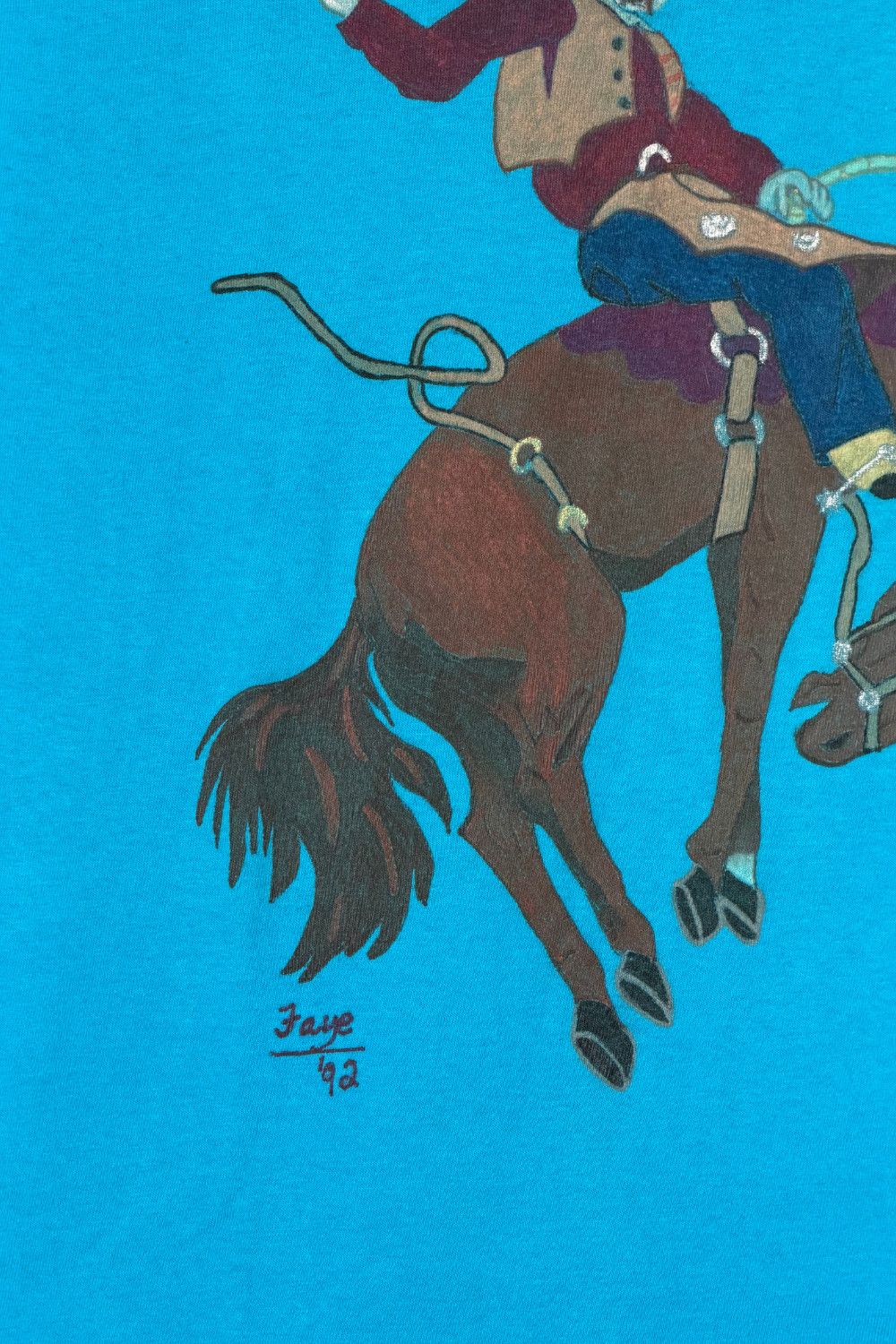 Fruit Of The Loom 1992 Western Cowboy Illustration Tee USA Single Stitch Size US M / EU 48-50 / 2 - 6 Thumbnail