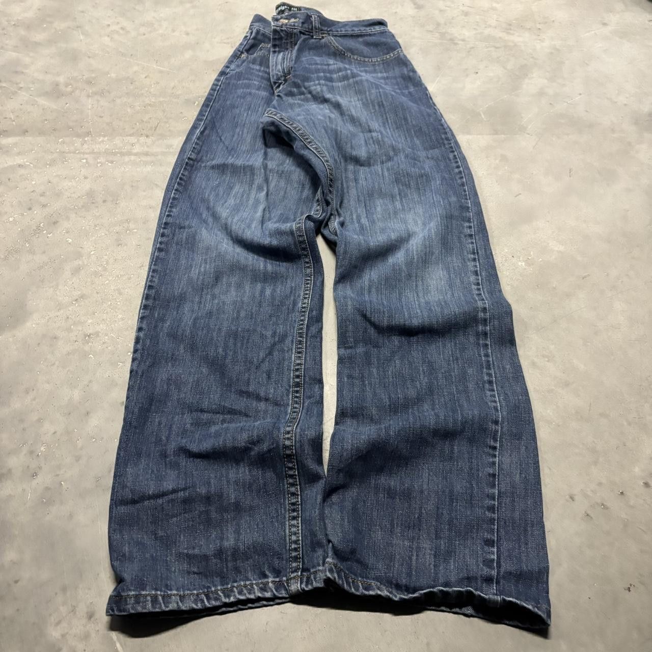 Japanese Brand × Vintage Crazy Vintage Y2K/2000s Grunge Dark Wash Essential Denim Jeans! Size US 33 - 3 Thumbnail