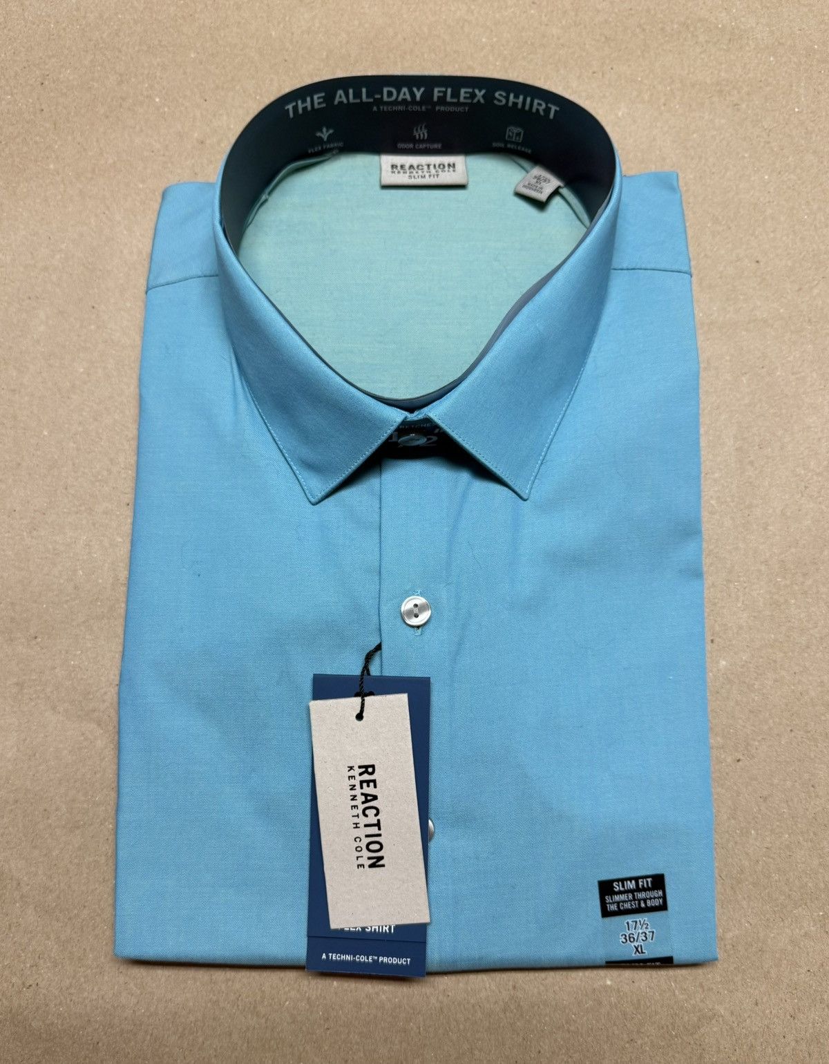 Kenneth Cole Kenneth Cole Slim Fit Stretch Men’s 17.5 36/37 Shirt XL! Size US XL / EU 56 / 4 - 1 Thumbnail