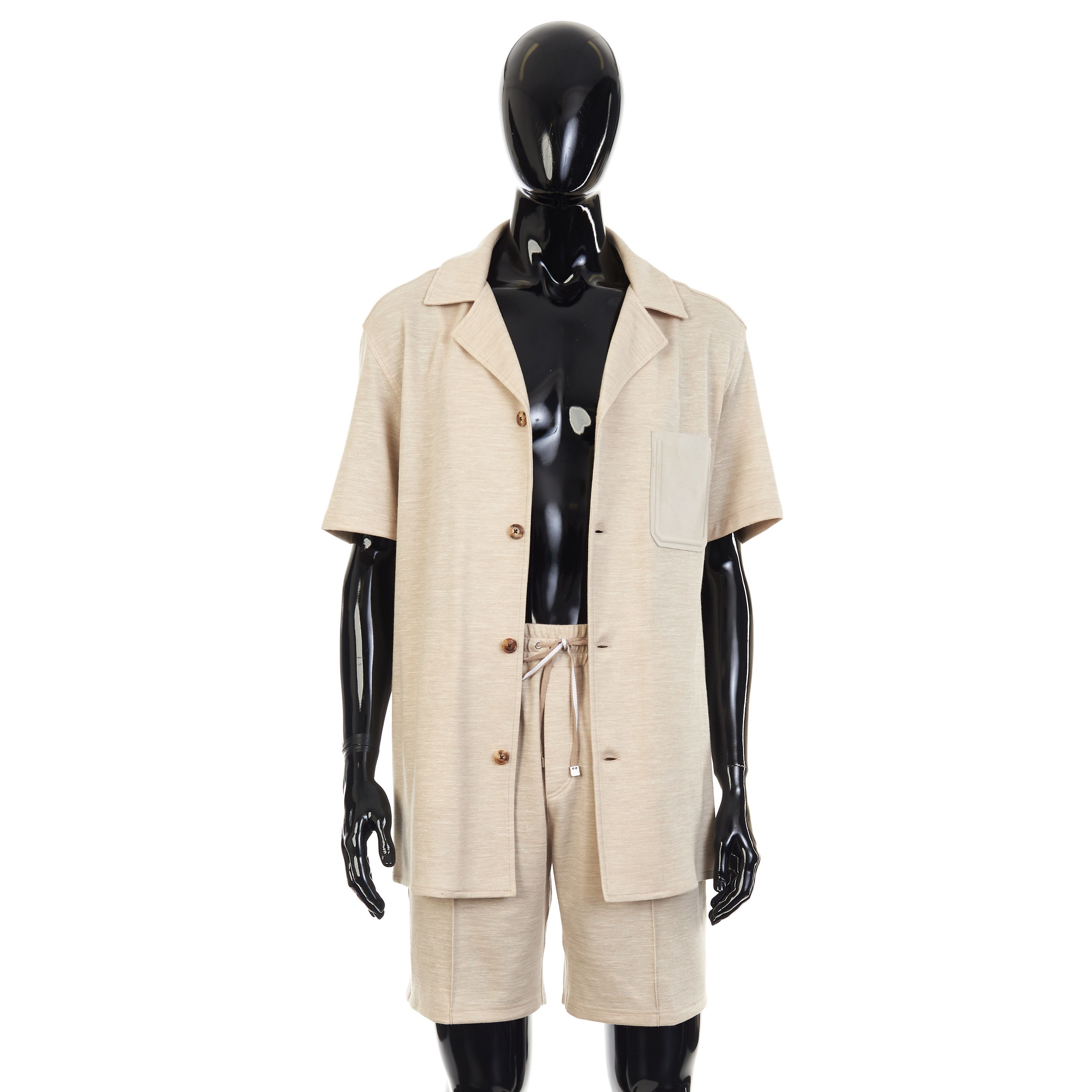 Other Brett Johnson Sand Brown Silk, Wool & Linen Cuban Shirt Size US M / EU 48-50 / 2 - 3 Thumbnail