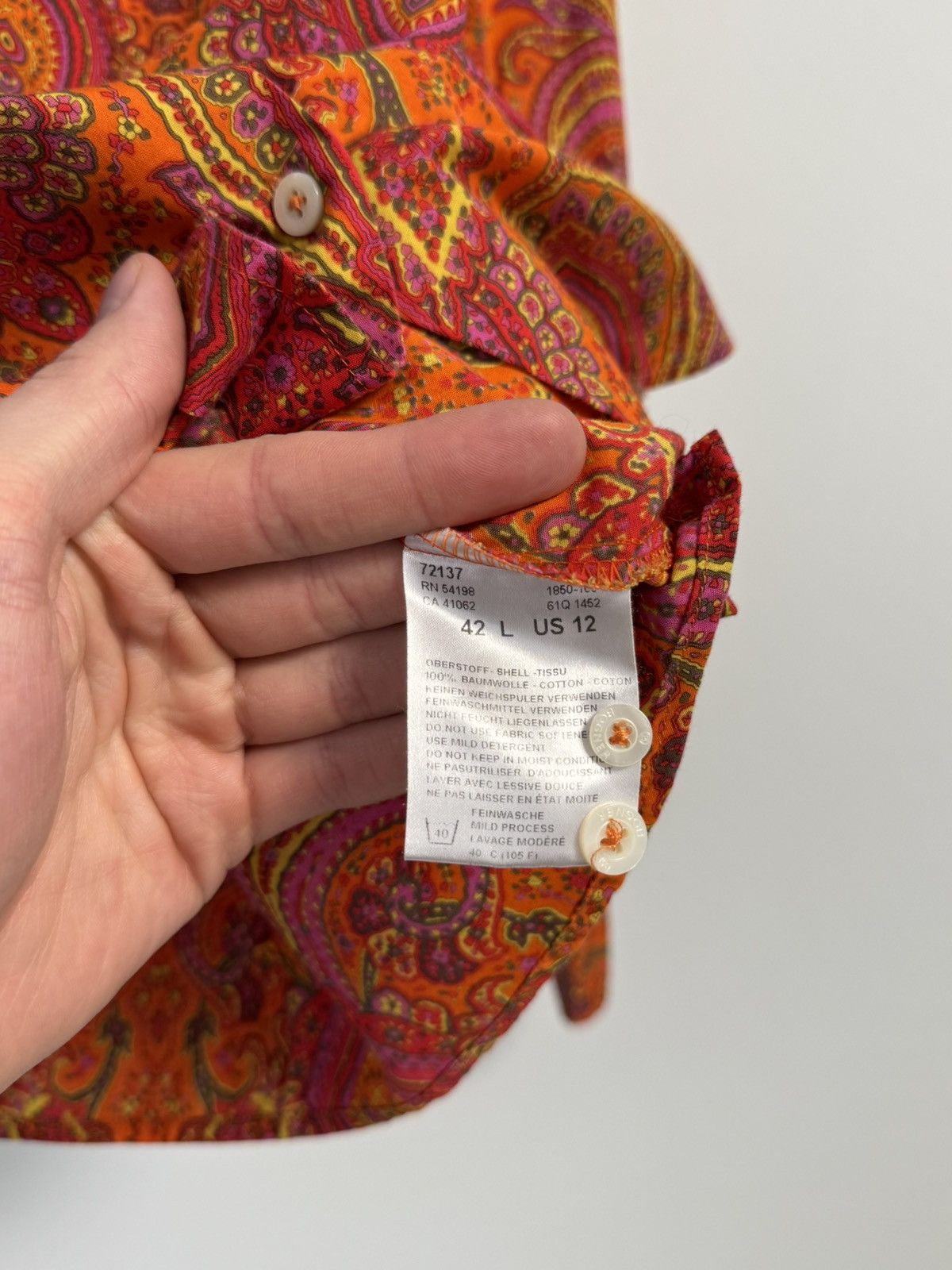 Bogner Bogner Women’s Paisley Print Button Shirt Bright Long Sleeve Size XL / US 12-14 / IT 48-50 - 10 Thumbnail