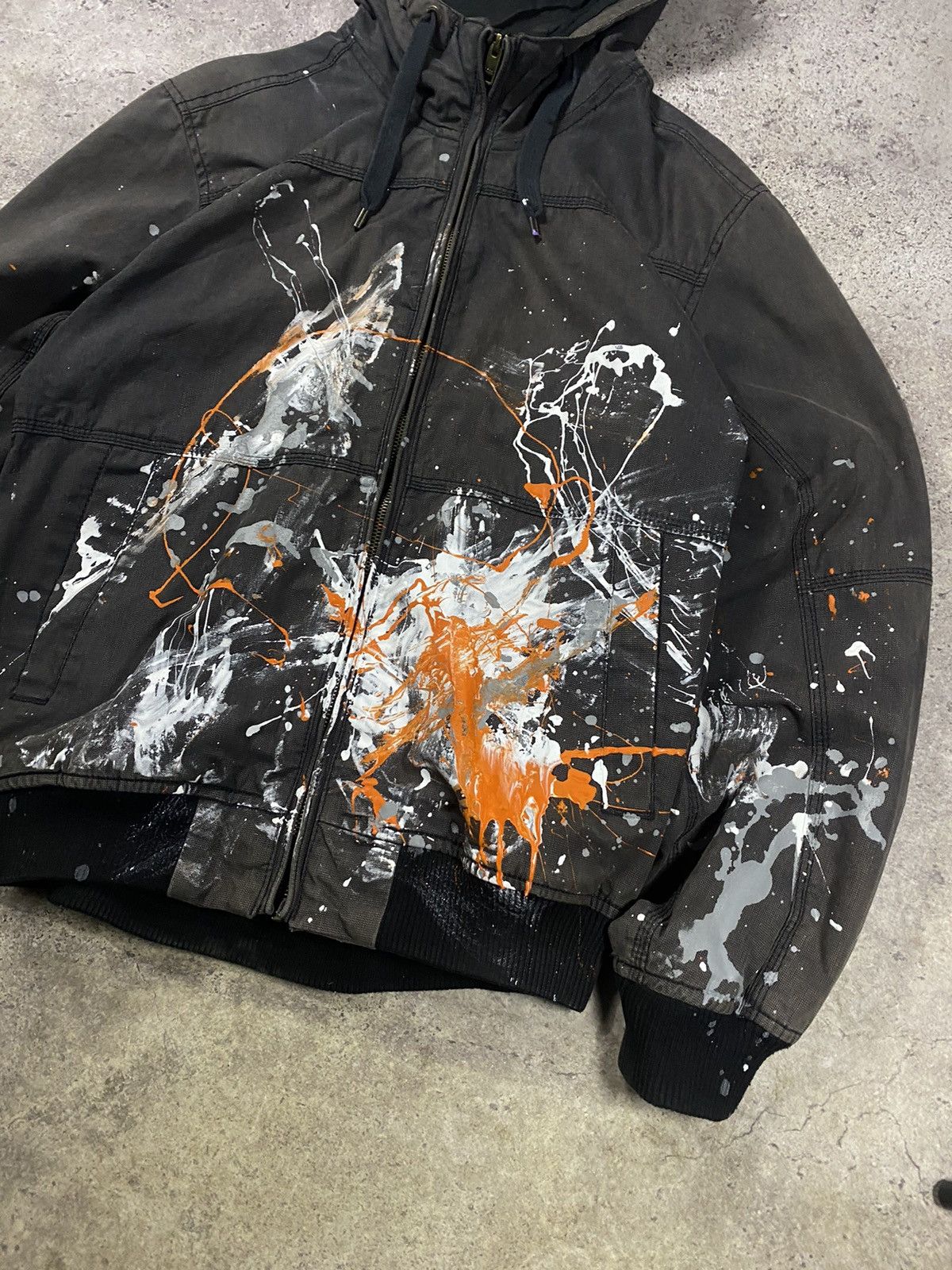 Carhartt Crazy LOGG Carhartt Style Paint Distressed Workwear Jacket Size US XL / EU 56 / 4 - 2 Thumbnail