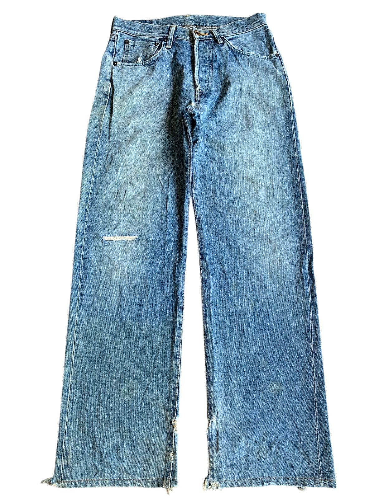 Edwin × Kapital × Vintage VINTAGE EDWIN SELVEDGE 505X BUTTON FLY DISTRESSED DENIM Size US 30 / EU 46 - 1 Thumbnail