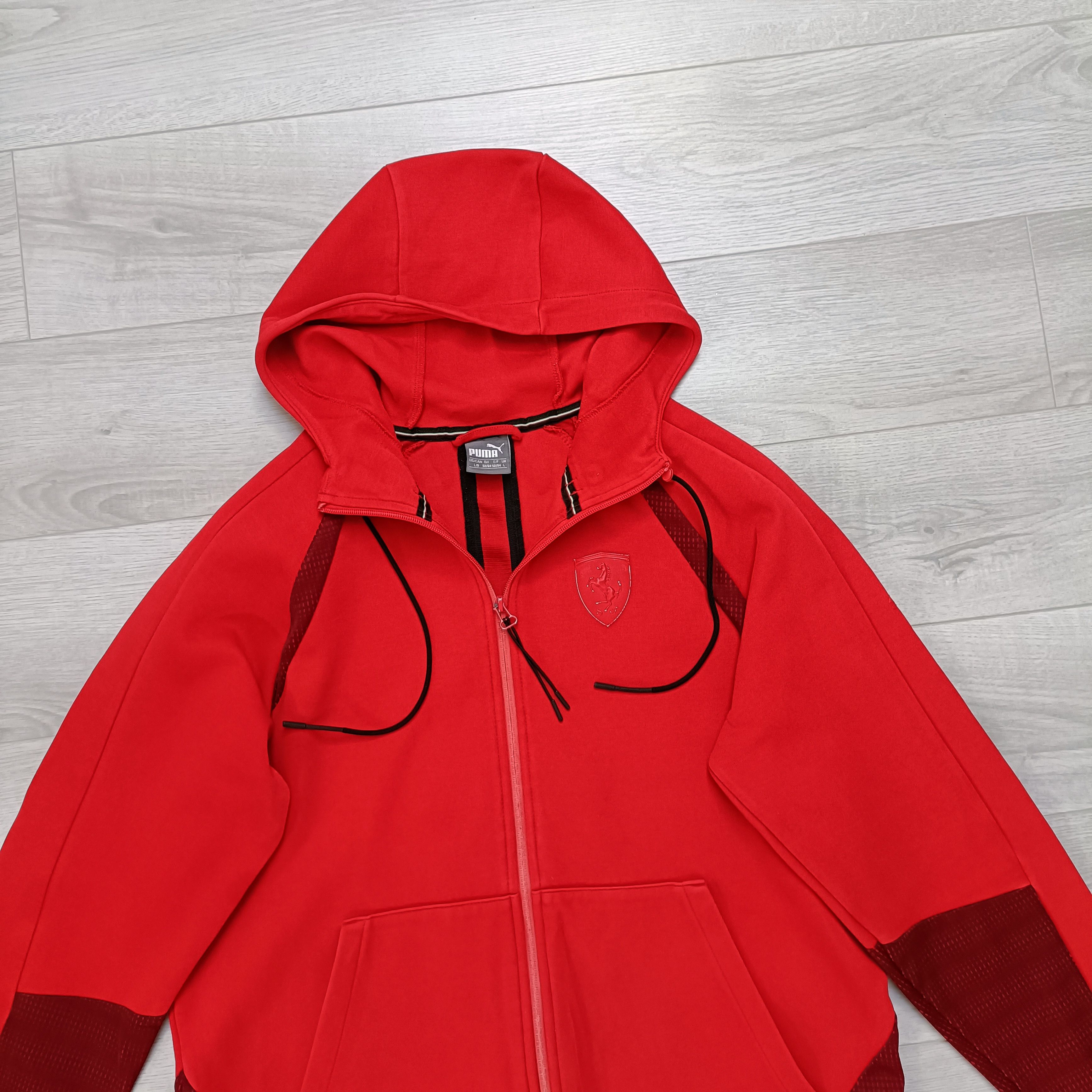 Ferrari × Puma Men's Cotton Red Full Zip Hoodie ! Size US L / EU 52-54 / 3 - 3 Thumbnail