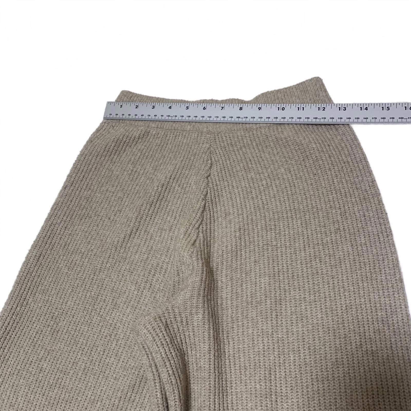 Cyderhouse Cider Women's Size Small Beige Knit Wide-Leg Wool Pants Size 28" / US 6 / IT 42 - 4 Thumbnail