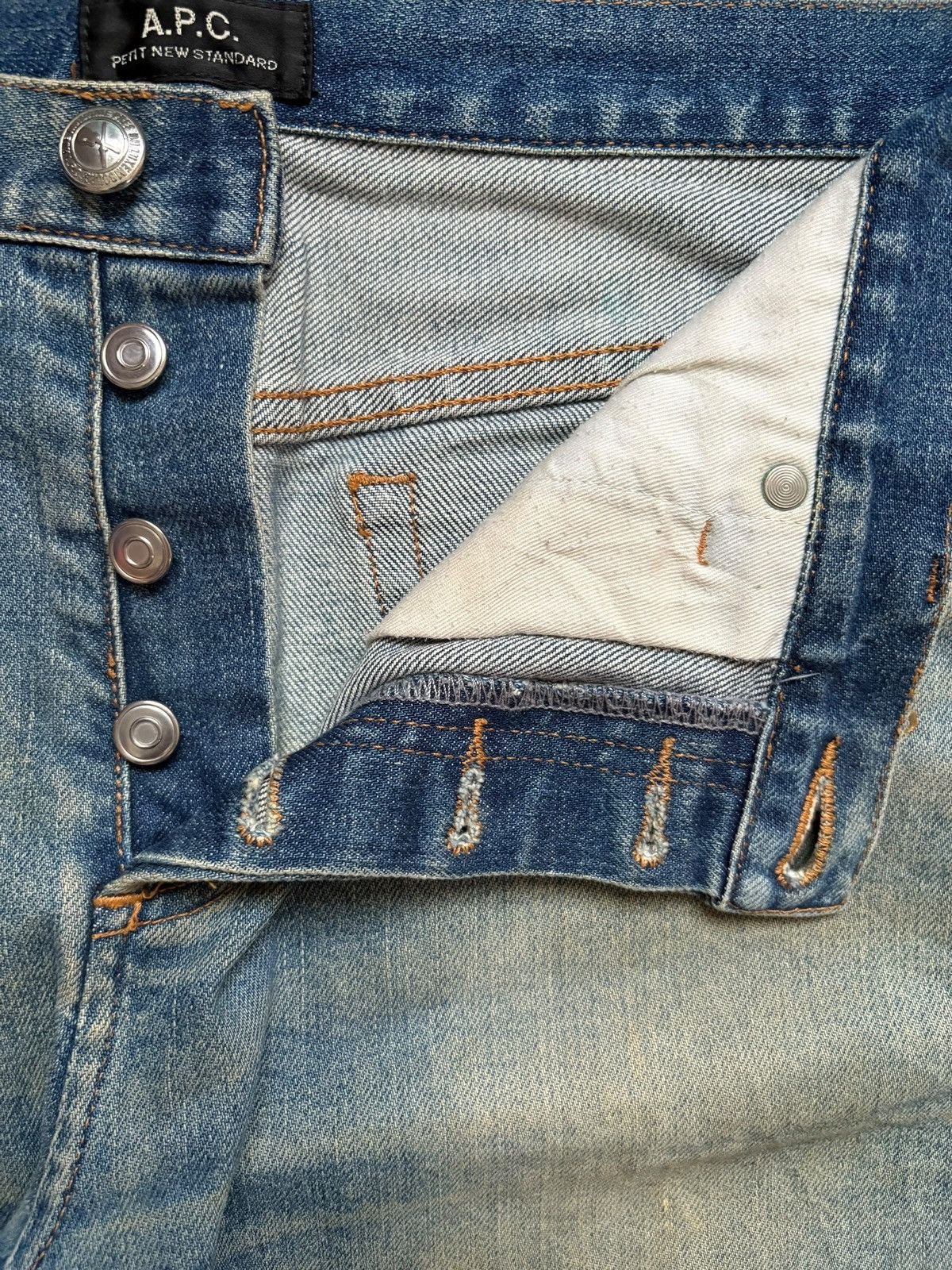 A.P.C. Vintage A.P.C Rusty Mud Wash Distressed Slim Skinny Jeans Size US 34 / EU 50 - 3 Thumbnail