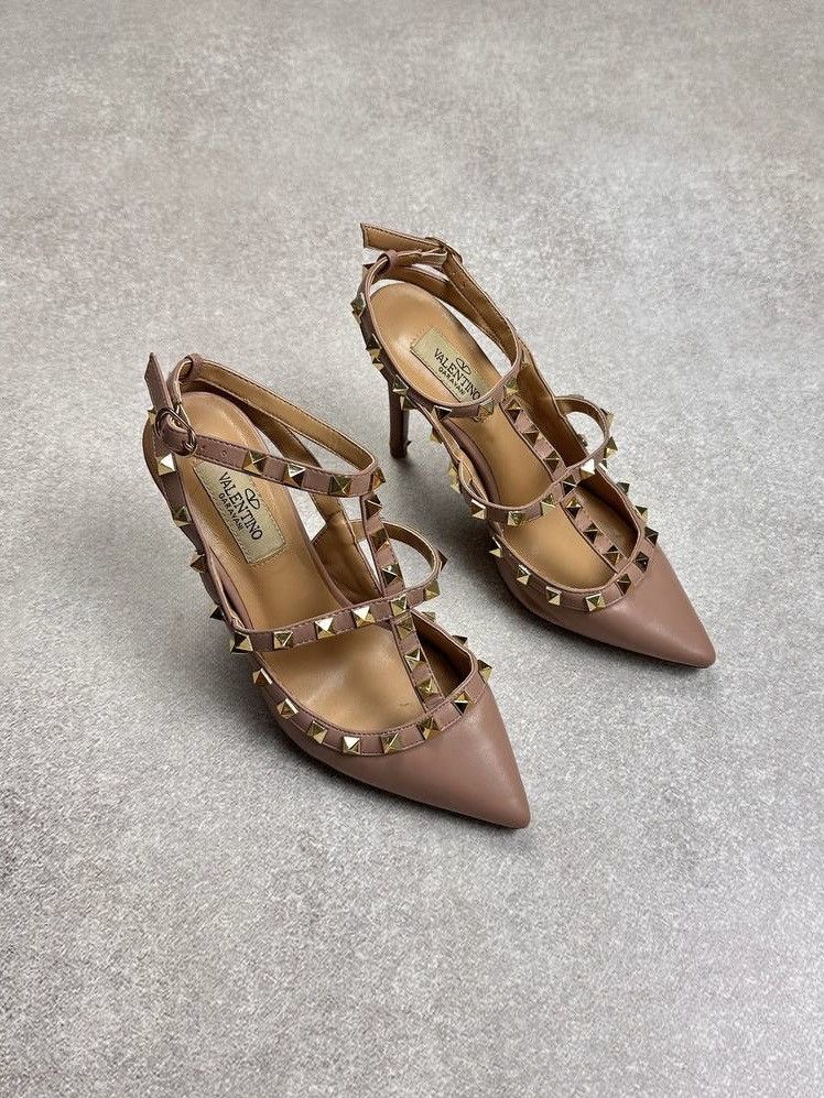 Valentino Valentino Garavagi Rockstud Ankle Strap Pump Heels 100mm Size US 5 / IT 35 - 2 Thumbnail