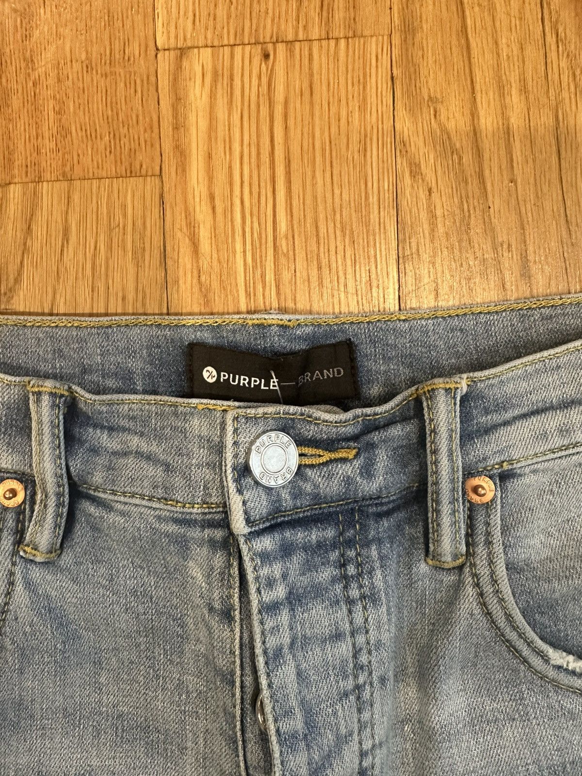 Purple Brand Purple Brand Knee Hole Blue Denim Jeans Size 31 Size US 31 - 3 Thumbnail