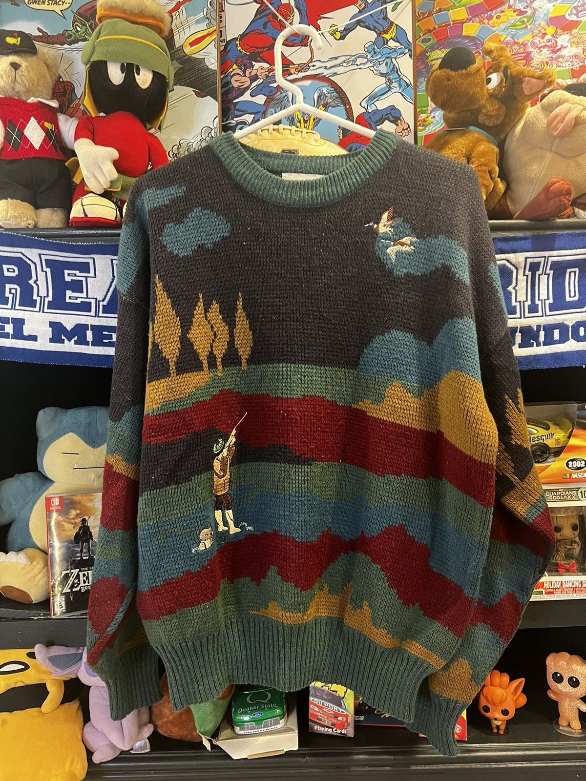 Vintage Duck Shooting Nature Knitwear Sweater Size US XL / EU 56 / 4 - 1 Thumbnail