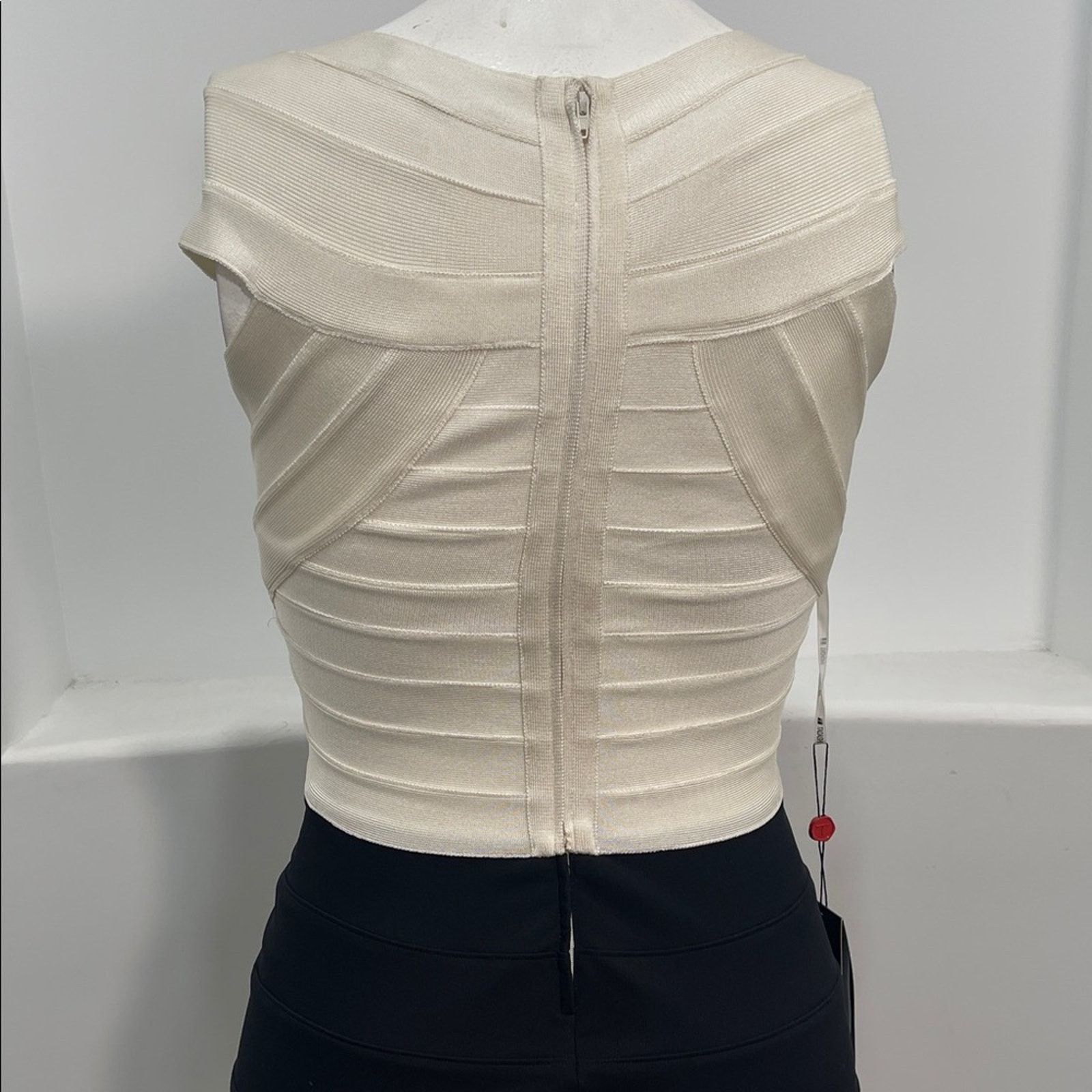 Other Tadashi Collection Women’s Cream Black Bandage Dress Size M Size M / US 6-8 / IT 42-44 - 7 Thumbnail