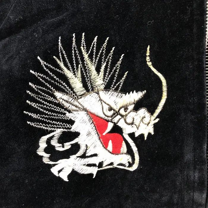 Other Vintage SUKAJAN DRAGON RYU Fuji Velvet Bomber Jacket Size L / US 10 / IT 46 - 6 Thumbnail