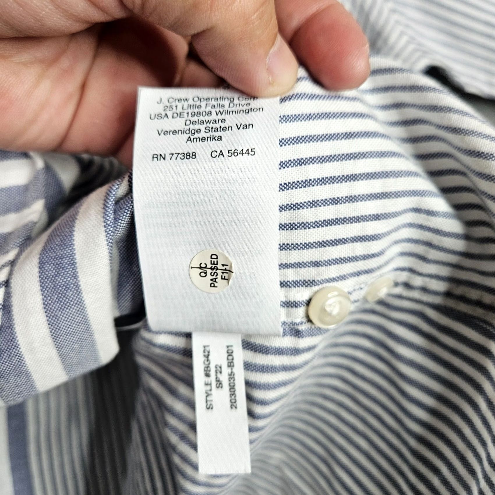 J.Crew J.Crew The Broken-In Oxford Slim Grey White Stripes Button Up Shirt Size L NEW Size US L / EU 52-54 / 3 - 7 Thumbnail