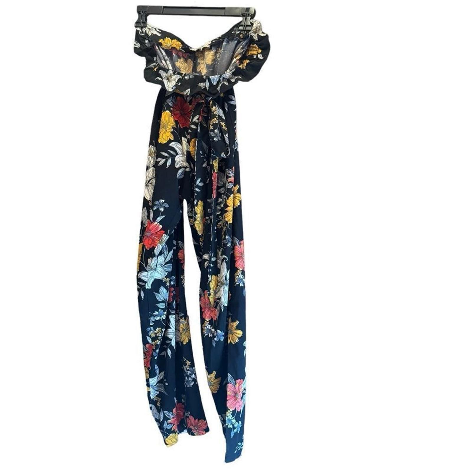 Shein SHEIN. Floral VCAY Wide Leg Pants Matching Belt. Size Small. Size 28" / US 6 / IT 42 - 1 Thumbnail