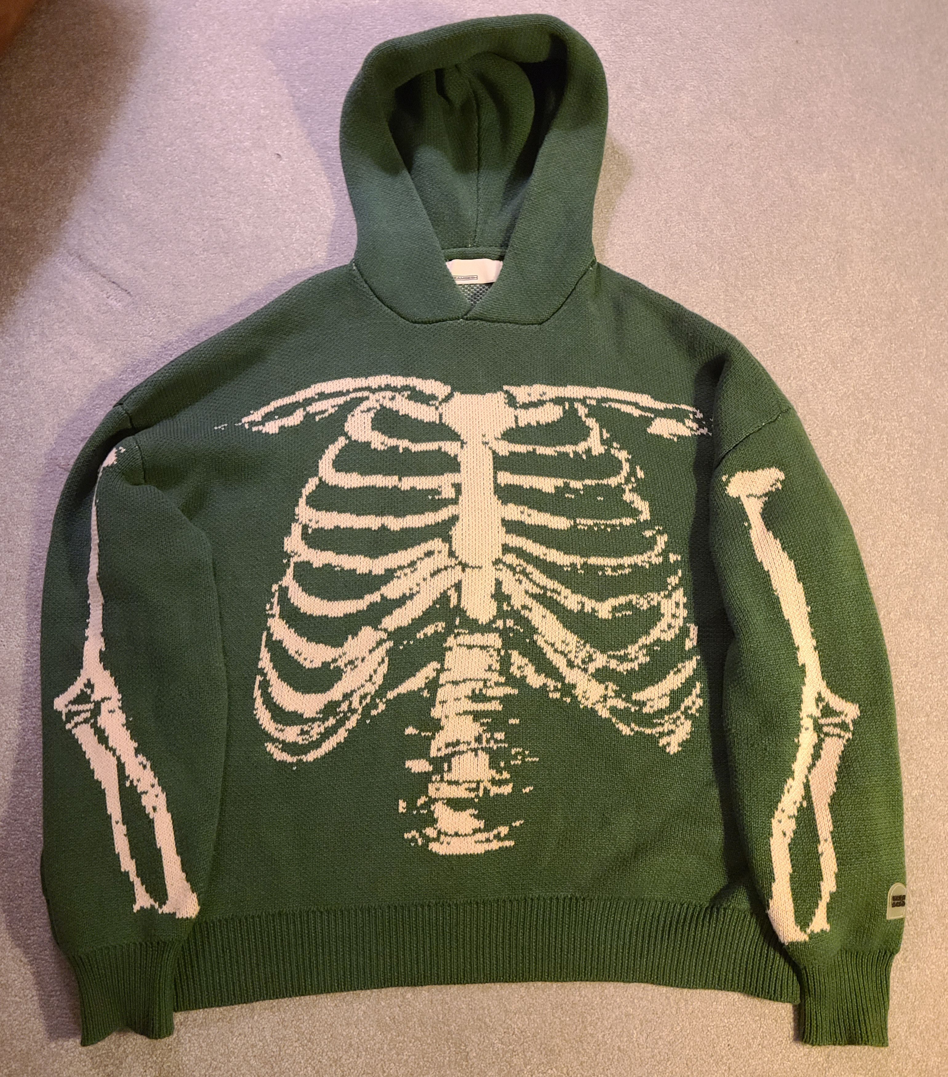 TeamSESH TeamSESH Oversized Knit Skeleton Hoodie (Fits like L) Size US M / EU 48-50 / 2 - 1 Thumbnail