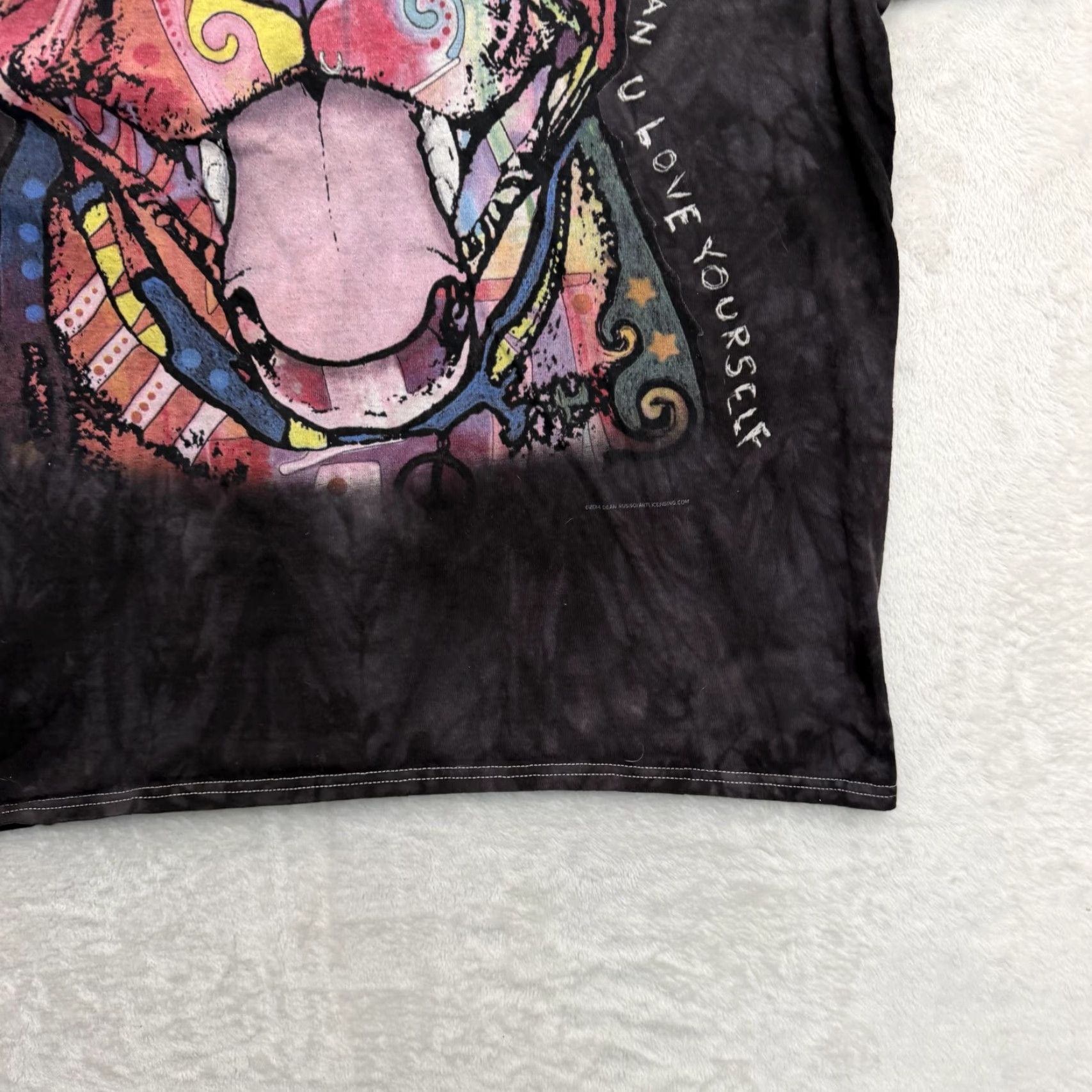Vintage 3DTEES Shirt Mens XL Black Tie-Dye Dog Quote Dean Russo Graphic Art T-Shirt Size US XL / EU 56 / 4 - 5 Thumbnail