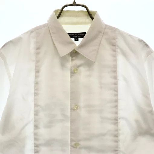 Comme des Garcons Homme Plus Shirt Inside frill cotton long sleeve button up plain White Size US S / EU 44-46 / 1 - 3 Thumbnail