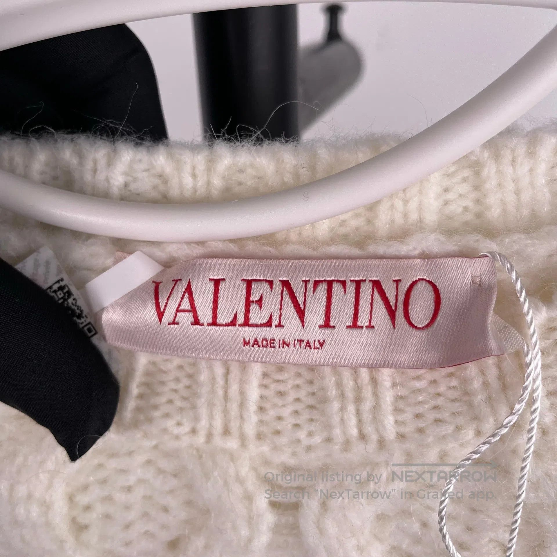 Valentino Valentino Heavy handcrafted lace mohair ivory white sweate Size US XS / EU 42 / 0 - 5 Thumbnail