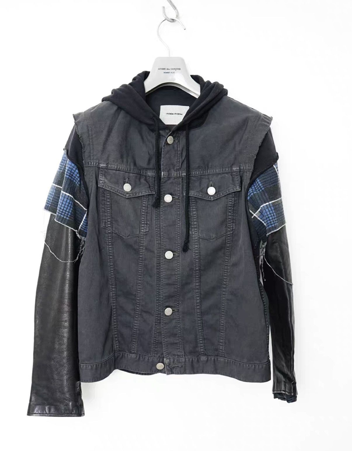 Undercover Undercover Denim Jacket with Leather Sleeves Size US M / EU 48-50 / 2 - 2 Thumbnail