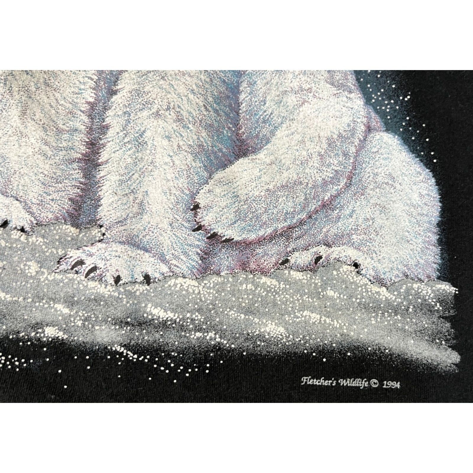 Fruit Of The Loom VINTAGE Fletcher's Wildlife 1994 Alaska Polar Bears T-Shirt Unisex Adults XL Black 90s Family Cotton Fruit of the Loom Shirt Boys Girls Mens Womens Size US XL / EU 56 / 4 - 5 Thumbnail