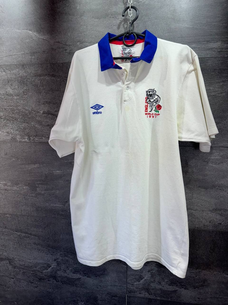 Vintage Vintage Umbro England 1991 Rugby World Cup Polo Shirt Jersey Size US XL / EU 56 / 4 - 2 Thumbnail