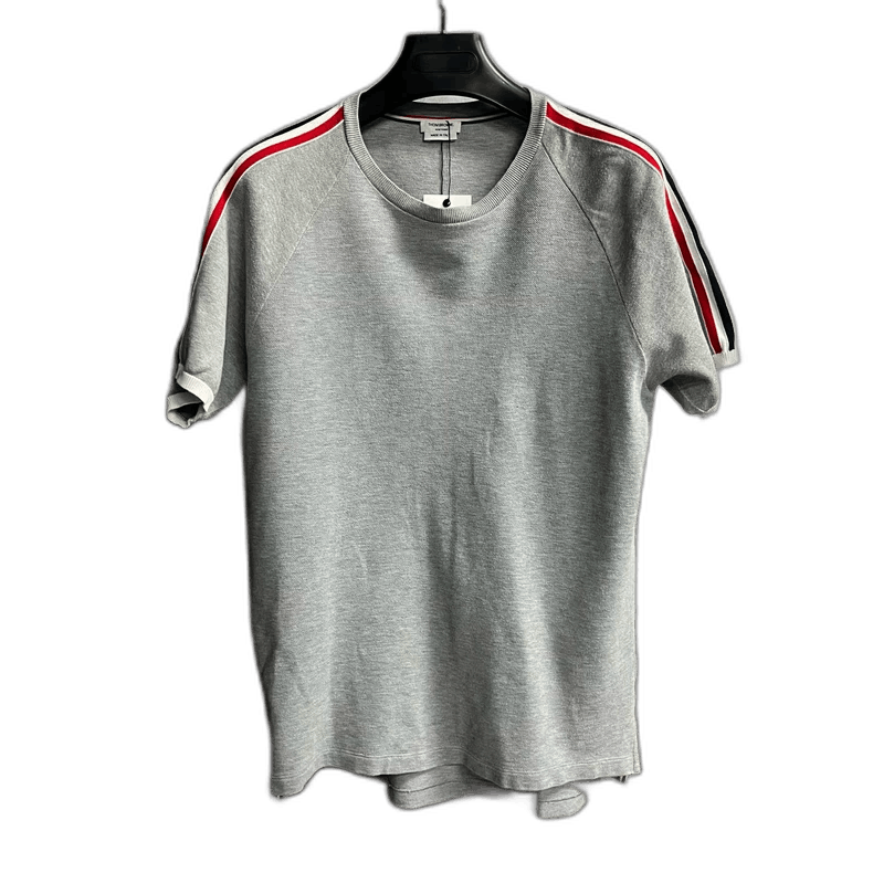 Thom Browne Gray Striped Short Sleeve Polo Shirt Size US M / EU 48-50 / 2 - 1 Thumbnail