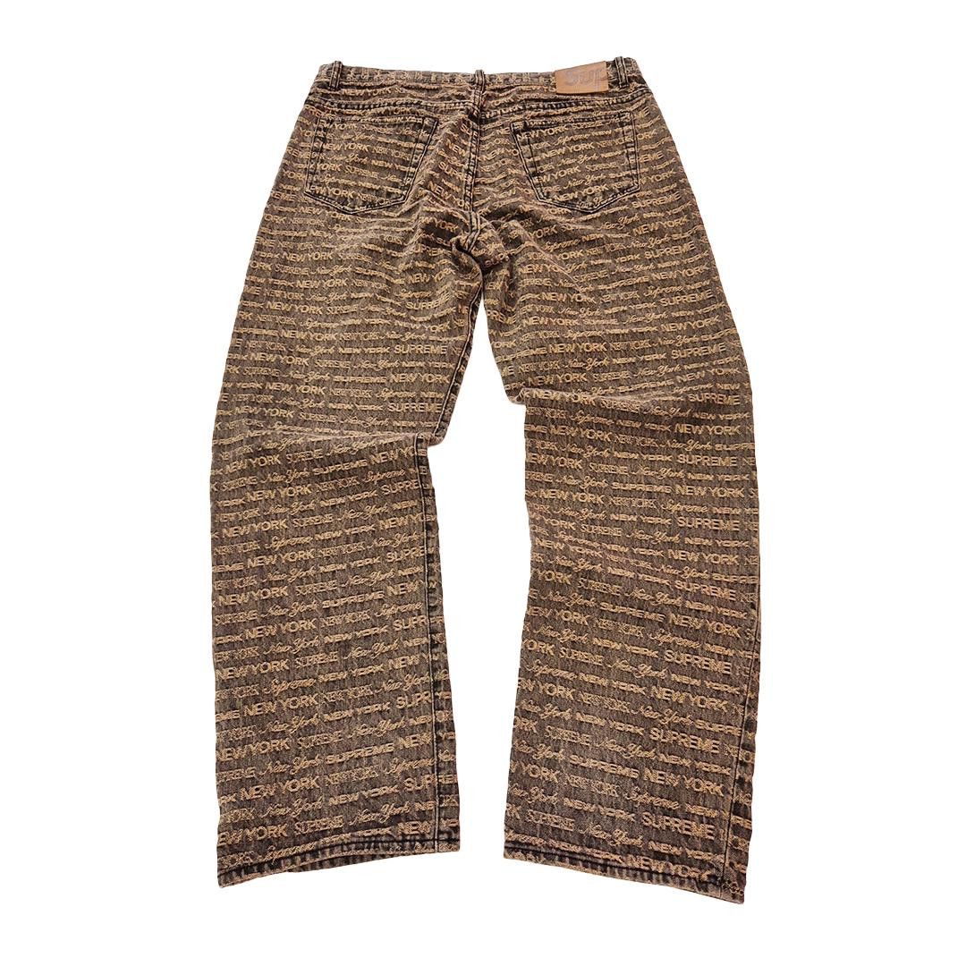 Supreme Supreme Multi Type Jacquard Brown Denim Pants (36) Size US 36 / EU 52 - 2 Thumbnail