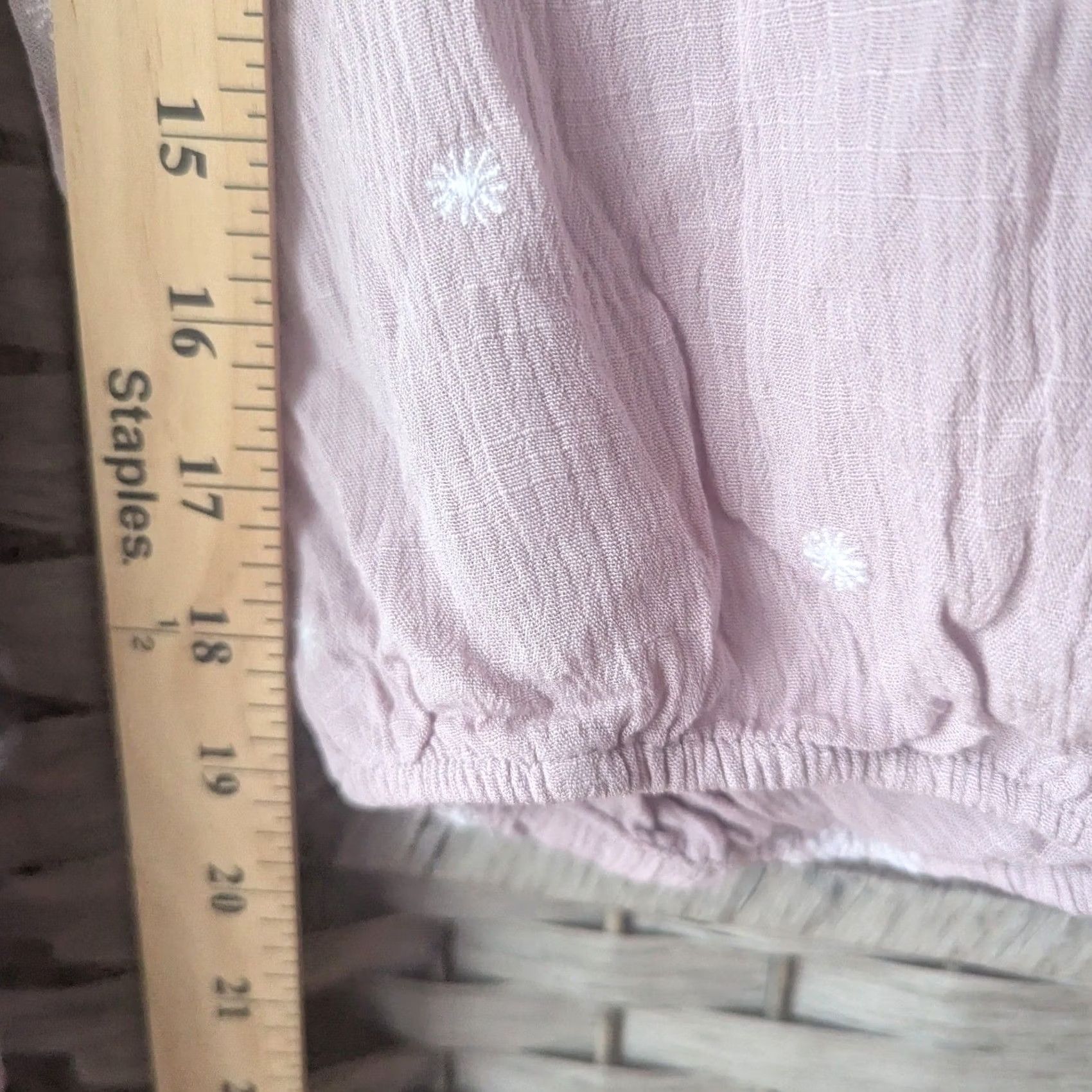 Vintage Chloe & Katie Blouse Shirt Cropped Embroidered V-Neck Long Sleeve Pink Floral Surplice Sz M NEW Women Size M / US 6-8 / IT 42-44 - 5 Thumbnail